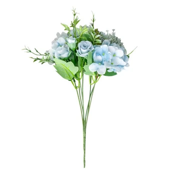 2020 bedst sælgende brude buketter kunstige blomster, silke hortensia lille buket, dekoration falske blomster buket