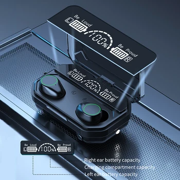 LIGE M10 TWS Trådløse Hovedtelefoner til en Bluetooth-5.0 Øretelefoner HiFi Stereo Øretelefoner Sport Vandtæt Headsets Med 2000mAh Opladning Box