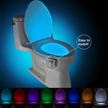 Halloween Dekoration 8 Farver Menneskelige Bevægelse Sensor Toilet Lys Badeværelse Tilbehør Nat Lys Jul Julepynt