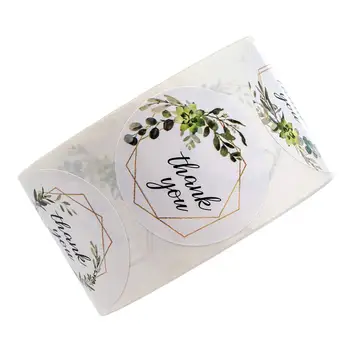 1 Rulle 500PCS Blomster Tætning Mærkat Tak Mærkat, selvklæbende DIY Mærkat bryllupsfest Pakning Label Gave Indpakning Pasta