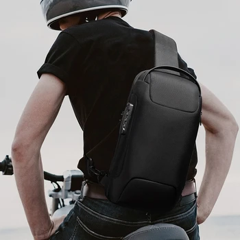 YILIONGDAQI Mænd Sling Bag Sport Rejse Tværs af Kroppen Brystet Pack Vandtæt Anti-tyveri skuldertaske med USB