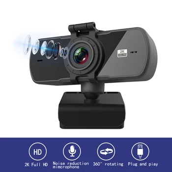 Nye HD 1440P 2K Webcam Mini Computer PC WebCamera Med Drejelig Mikrofon Fast Fokus Kameraer Til Live Video Broadcast-Opkald