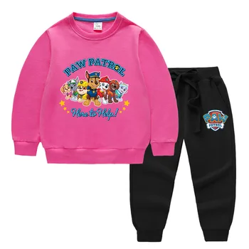 Girls Cartoon PAW PATRULJE Passer Tøj, Børn Mode Hooded+Bukser Sæt 2stk Kids Pige Sweatshirts Træningsdragter Tøj