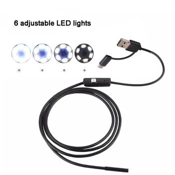 8mm 3 i 1 Endoskop Kamera USB Mini Videokamera Vandtæt 6 LED Endoskop Inspektion Kameraer Endoskop til Android Smartphone