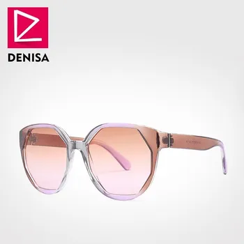 DENISA Polygon Gradient Linse Ramme Dame solbriller 2019 Nye Blå Pink Pladsen Herre Solbriller Store Vintage Goggle UV400 G2016