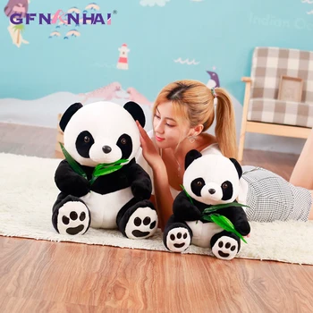 1pc 23/30/40cm stor størrelse Søde Panda Med Bambus blade Plys legetøj Fyldte bløde Dyr Panda pude dukker Dejlige Baby Legetøj