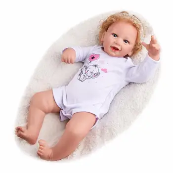 KAFFEFACILITETER Reborn Baby Doll 21 Inches Naturtro Nyfødte Baby Phoenix Smiley Klud Krop Vinyl Reborn Dukke Toy Gave til Børn