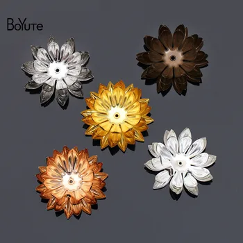 BoYuTe (20 Stykker/Masse 30MM Metal Messing Fire lag Chrysanthemum Materialer Håndlavet Diy Smykker Resultater Komponenter