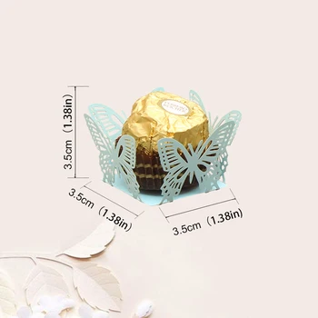 50 Stk Butterfly Laser Cut Candy Bar Bryllup Favoriserer Og Gaver Perle Papir Chokolade Holder Part Favoriserer Baby Shower-SE