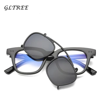GLTREE Aftagelig Dobbelt Solbriller Mænd Farve Coating Design Briller Mode Kørsel Solbriller Kvinder Oculos De Sol UV400 G313
