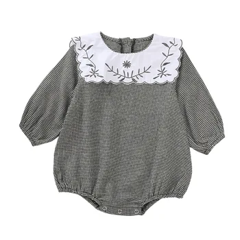 Låg Tøj 2020 Ny Langærmet Baby Sparkedragt Drenge Plaid Print Baby Pige Tøj Baby Rompers Baby Pige Foråret Efteråret Buksedragt