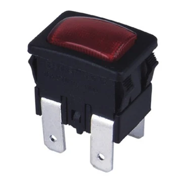 5pcs Rød 4 Pins Rocker Switch PS21-16 Elektrisk Kontakt Skifte 250V 15A På Off Knap med Lys 21*15*31mm