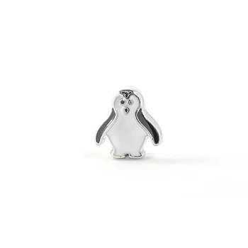 Somsoar Smykker Søde pingvin Slide Charms passer til 8mm Bred Læder Wrap Armbånd Mesh Armbånd til Toddler/Kvinder 10stk/masse