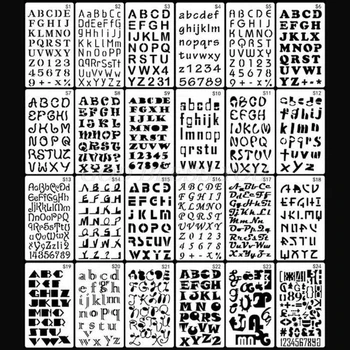 24pcs/set Alfabetets Bogstaver Tegning Skabelon Stencil Maleri Prægning Scrapbog Drop Shipping
