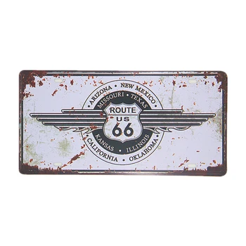 15x30 cm Hot Route 66 Bil Nummerplade Butik Bar Væg Dekoration Vintage Metal, Tin underskrive Plade Garage Pub, Bar Hjem Wall Decor