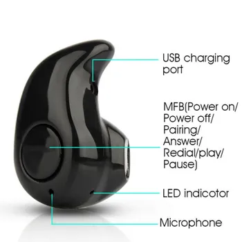 CUFOK S530 Trådløse Bluetooth Hovedtelefoner Mini Stealth-Headset, Håndfri Musik Ørestykker fone de ouvido Auriculares med mikrofon