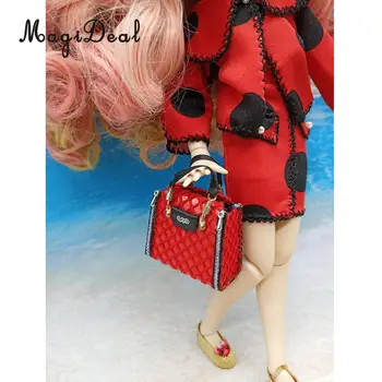 Cute Fashion Håndlavet Taske til 1/6 Pige Dukker BJD Licca Blythe Dukker Toy Dekoration Gaver Rød