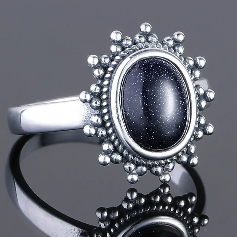 På tilbud! S925 Sterling Sølv Ring, Klassisk Blå Gemstone Ring 7x9 Retro Thai Sølv Vintage Fine Smykker \ Fine smykker - Laegernesofiendal.dk